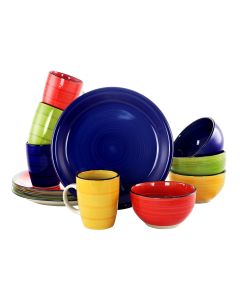 Gibson Home Color Vibes 12 Piece Handpainted Stoneware Dinnerware Set